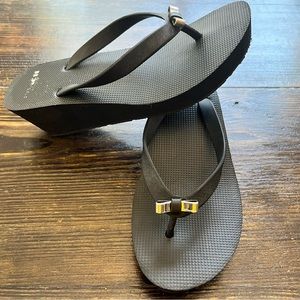 Coach Black Wedge flip flops